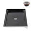 Base de douche 48 po x 32 po en alcôve en acrylique noir brillant avec bonde centrale, bonde incluse-114639171