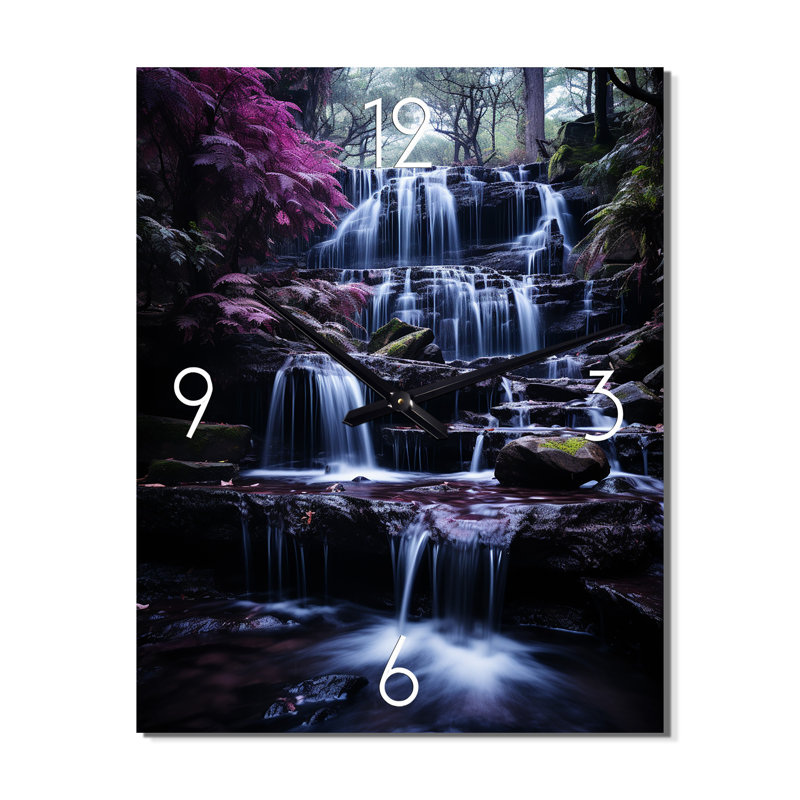Horloge murale Waterfall Shrouded Majesty - Paysages, Très grand
