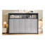 Lit escamotable simple avec tablettes, lit mural en métal au design pliable et peu encombrant, gris-468256082