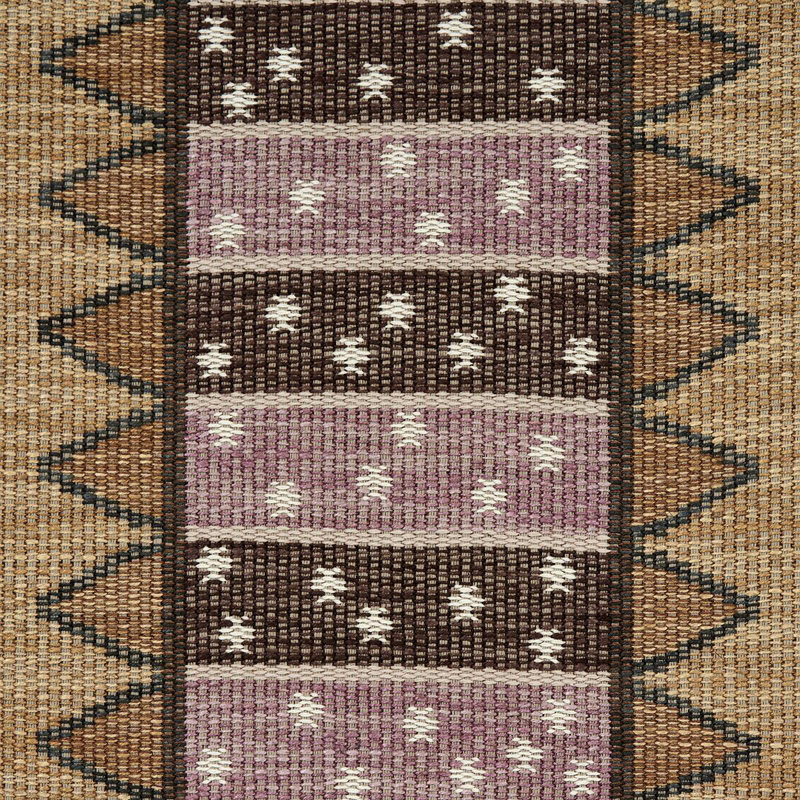 Noor Kilim Stripe Fabric, Aubergine