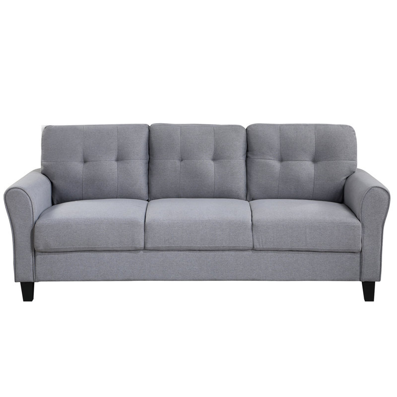 Canapé gris / bleu pour bureau, 3 pièces, confortable, canapé en lin design, 3 places, isolation phonique confortable