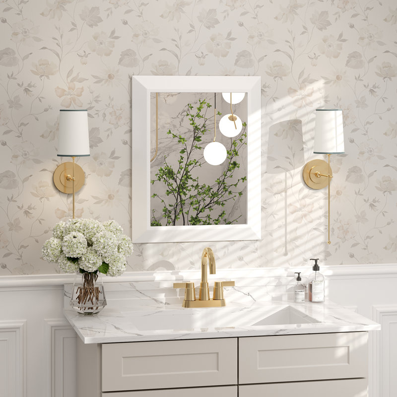 Miroir de meuble-lavabo mural Molly, 20 po x 16 po, Blanc
