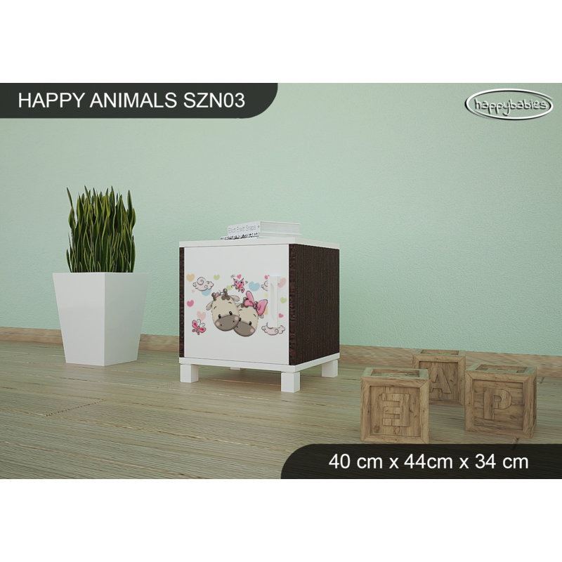 Nightstand, White/Chestnut