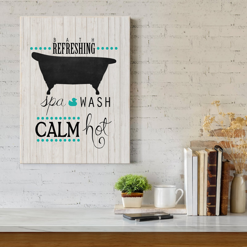 «Refreshing Bath», reproduction d'art textuel sur toile tendue, H 20 po x l 16 po x P 1,5 po