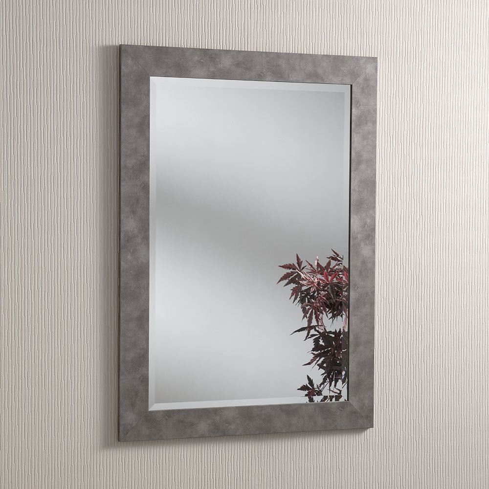 Kale Wood Framed Wall Mounted Accent Mirror in Grey