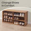 Shoe Bench, Storage Bench, 6 Compartments, Adjustable Shelves-1355577636
