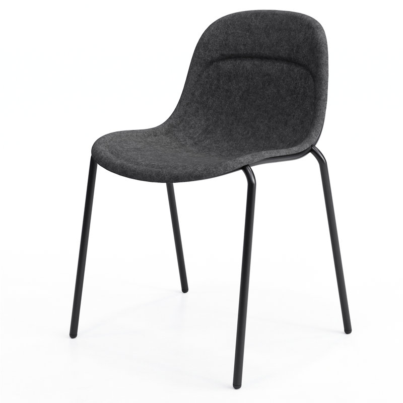 Chaise d'invité Vale, Gris anthracite, Noir de jais