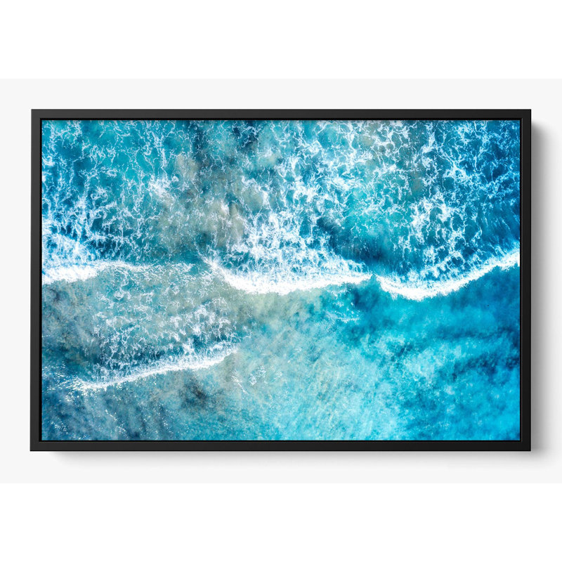 "Washing the Shores", 14" H x 18" W, Black, Framed Print without Mat