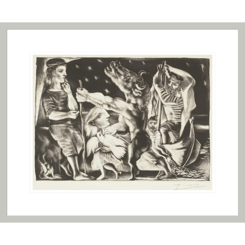 Minotaure aveugle guide par une fillette dans la nuit, planche 97 de la suite Vollard par Pablo Picasso