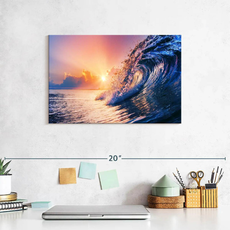 Gillard Sundown Ocean Wave, 8" H x 12" W