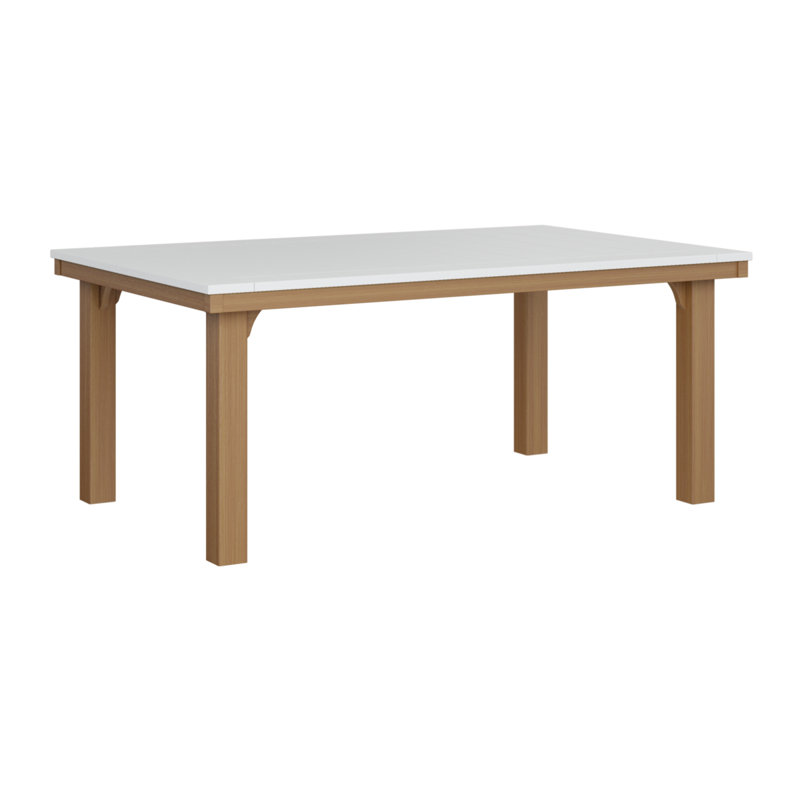 Table de salle à manger rectangulaire Berlin Gardens Homestead, Blanc, Teck naturel