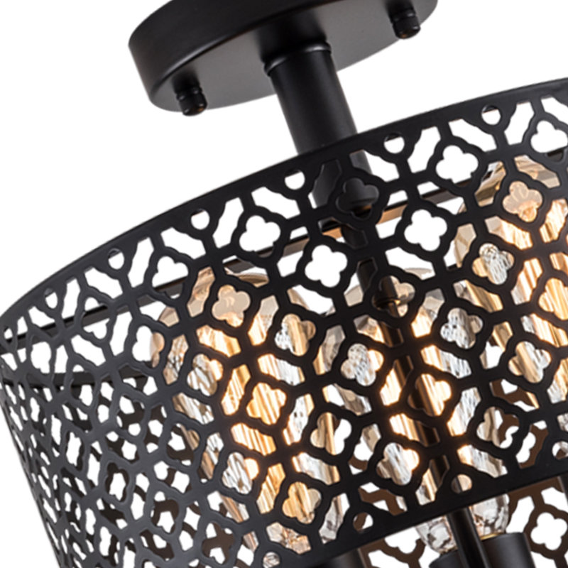Plafonnier semi-encastré 3 lumières 11,81 po Hiltner