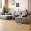 Canapés modulaires | Canapé modulaire 107 po en forme de U avec repose-pieds, sans assemblage, pour salon | gris | mousse-470145251