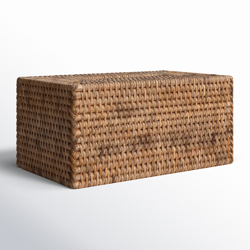 Brown Burmese Rattan Tissue Box Cover