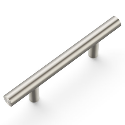  Heritage Designs Round Bar Pull - 3" Center to Center Cabinet Pull Satin Nickel - Contemporary Hardware for Drawers & Cabinets