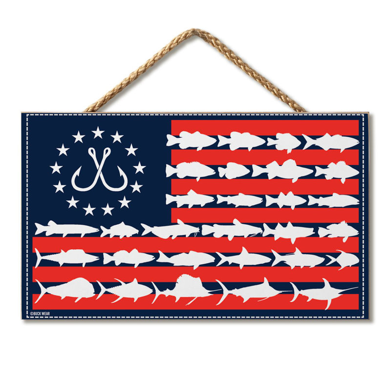 Plaque murale suspendue drapeau poisson