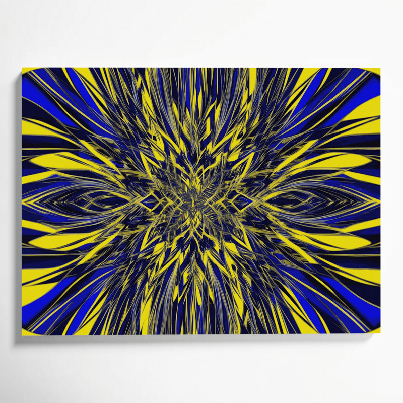Art mural sur toile bleu op 17, H 20 po x l 24 po