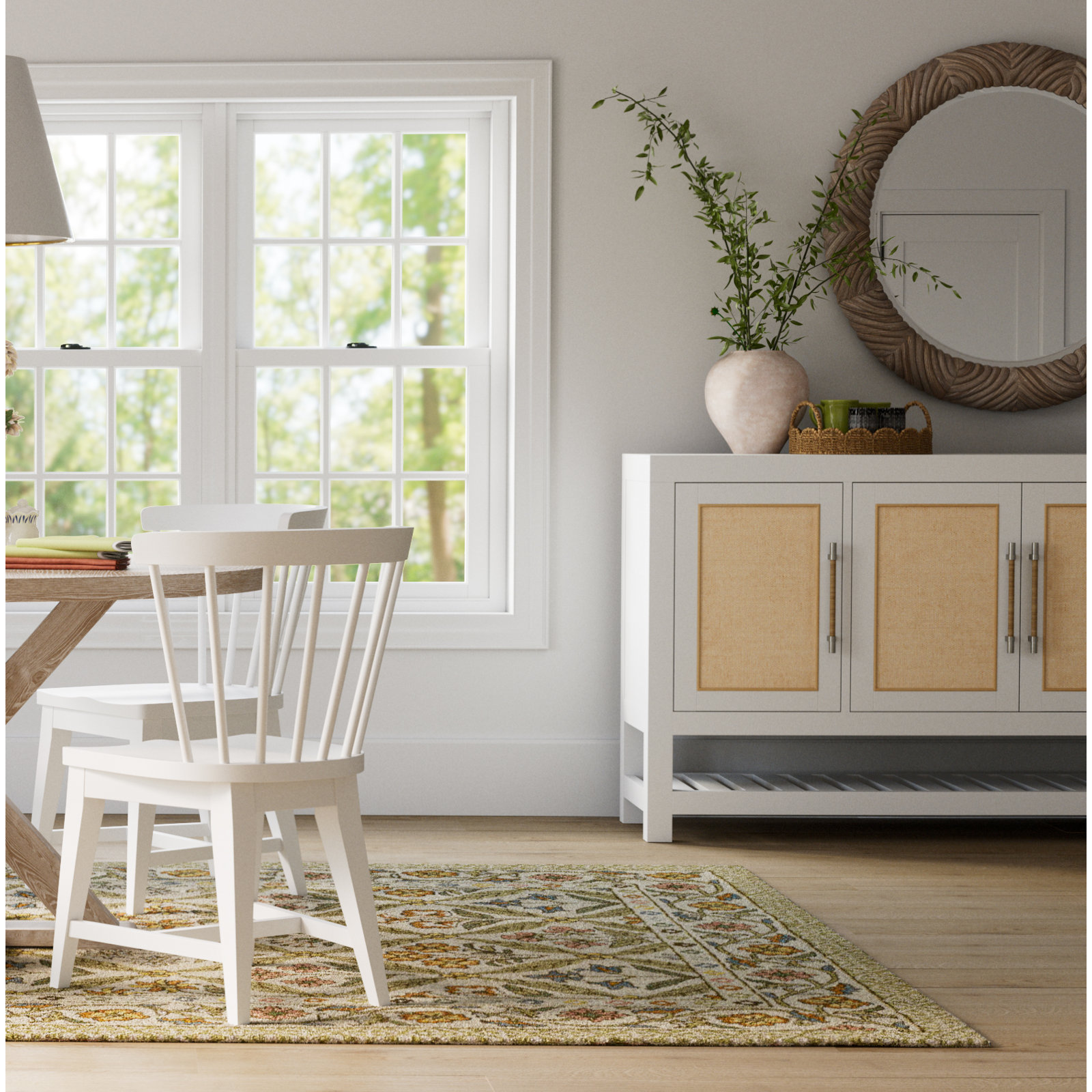 Lana 38" Solid Wood Wall Mirror