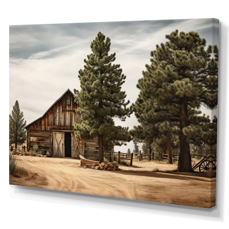 Pin, charme rustique sur bois de pin, H 16 po x l 32 po x P 1 po, Toile tendue