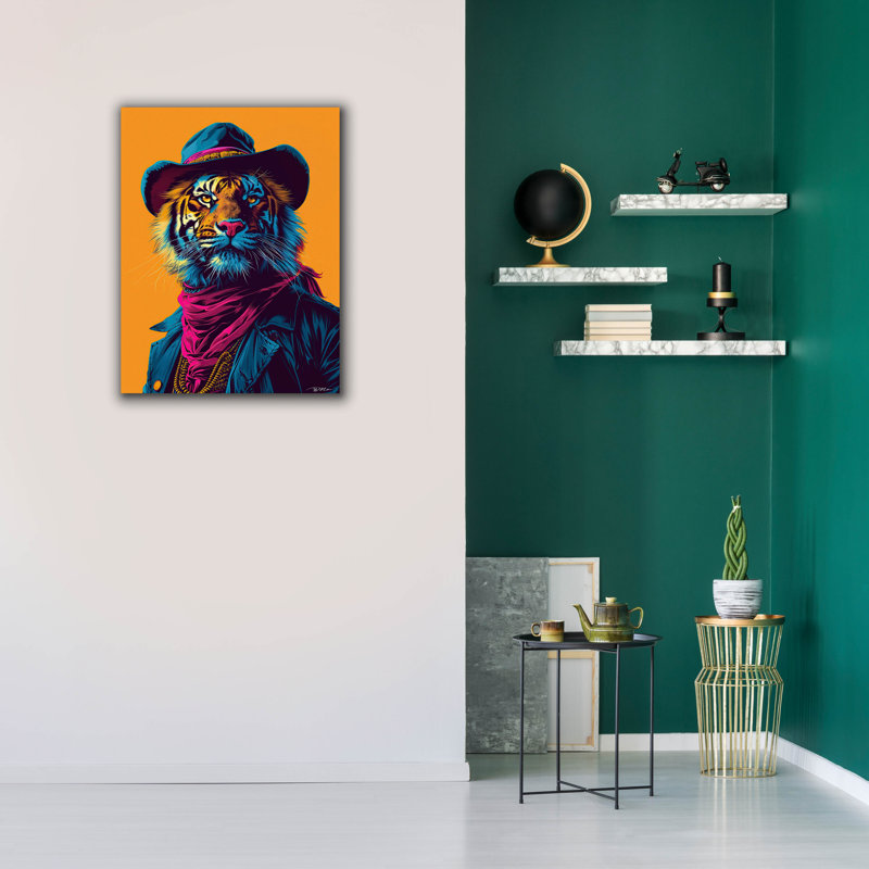 Toile épique «Western Tiger» par Momart, H 34 po x l 26 po x P 1,5 po