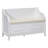 Rustic Solid Wood Entryway Storage Bench with Safety Hinge and Beige Cushion-1399569692