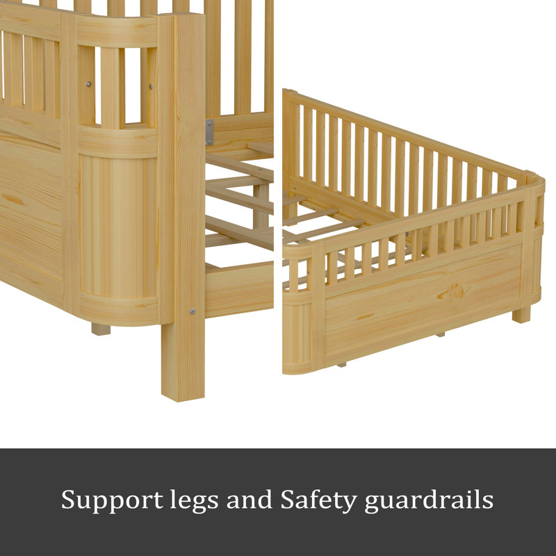 Queen Size Wood Platform Bed, Natural