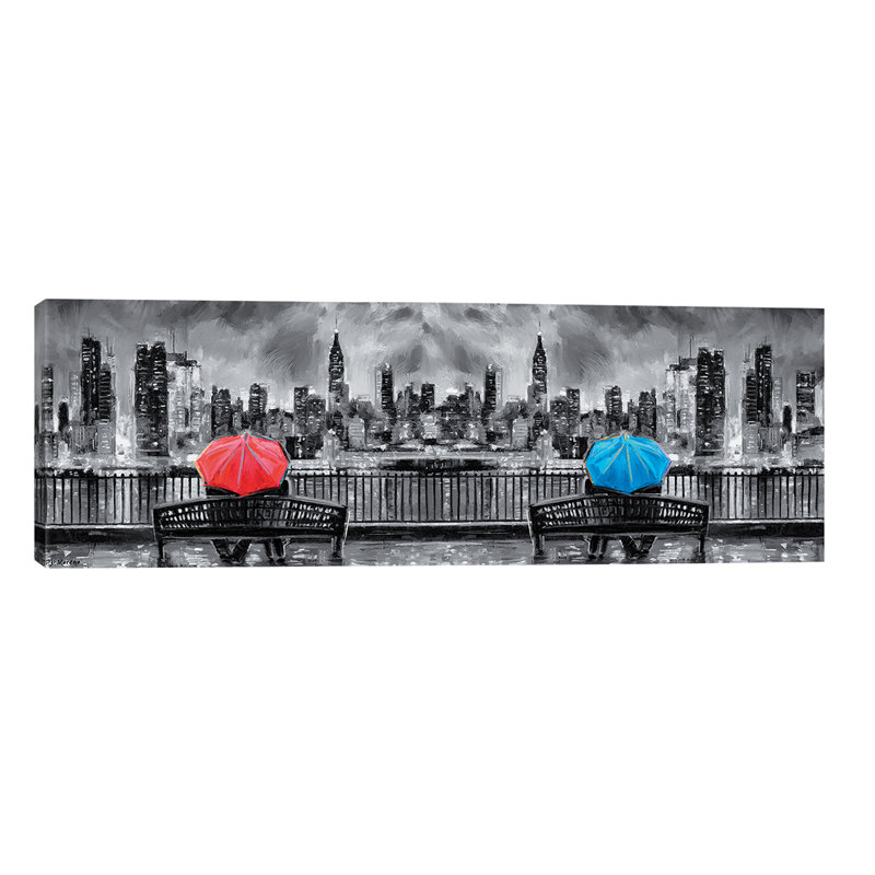 NY In Love - No Frame Panoramic Painting on Canvas, 121.92 cm H x 40.64 cm W x 1.91 cm D