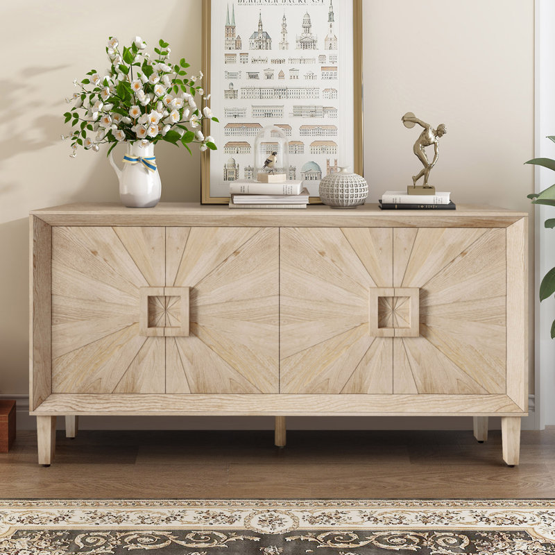 Charming Rustic Farmhouse Storage Cabinet with Innovative Design and Versatile Use, Antique Natural