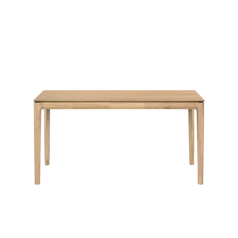Rubberwood Rectangular Dining Table with Wood Base, Oak