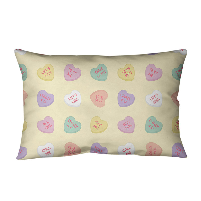 Coussin lombaire 14 po, Jaune / mauve / rouge
