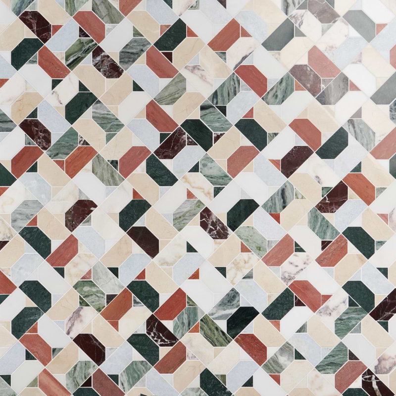 Pledge 12,83 po X 12,83 po Carreau de mosaïque de plancher et de mur en marbre poli de luxe (1,14 pieds carrés / chaque)
