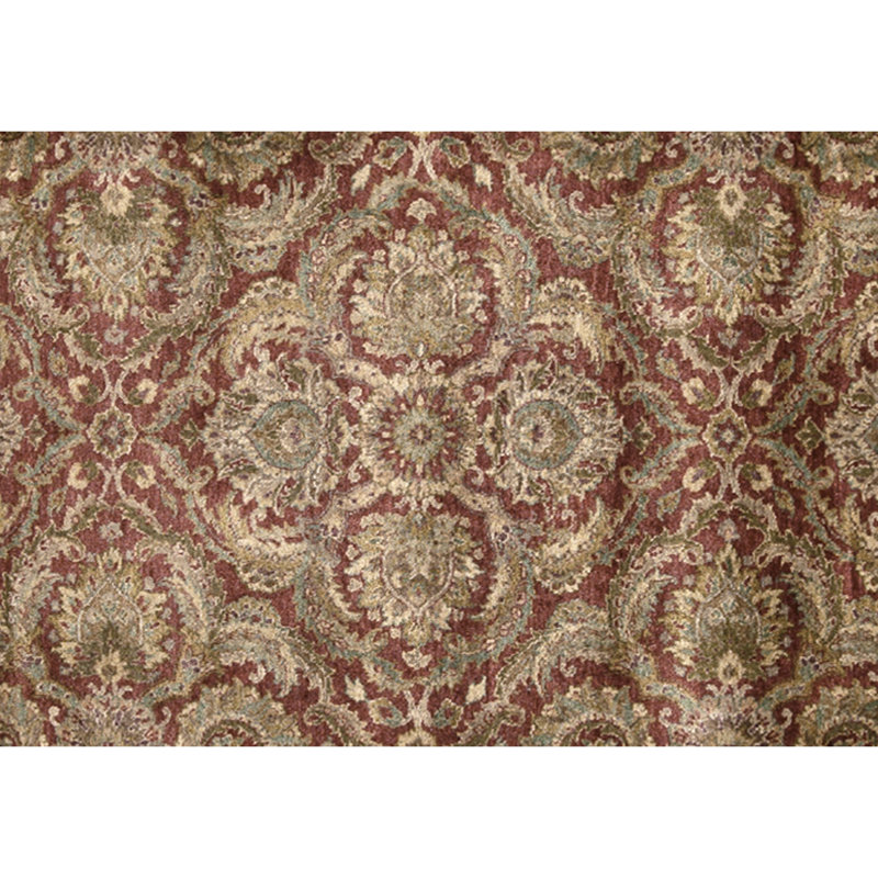 High-Quality Hand-Knotted Red And Cream Area Rug