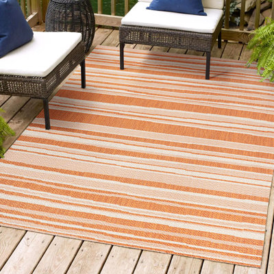 Tapis orange / crème Clarisa
