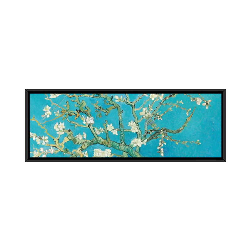 « amande fleur » par vincent van gogh, impression sur toile, H 20 po x l 60 po x P 1,5 po, Toile avec cadre noir