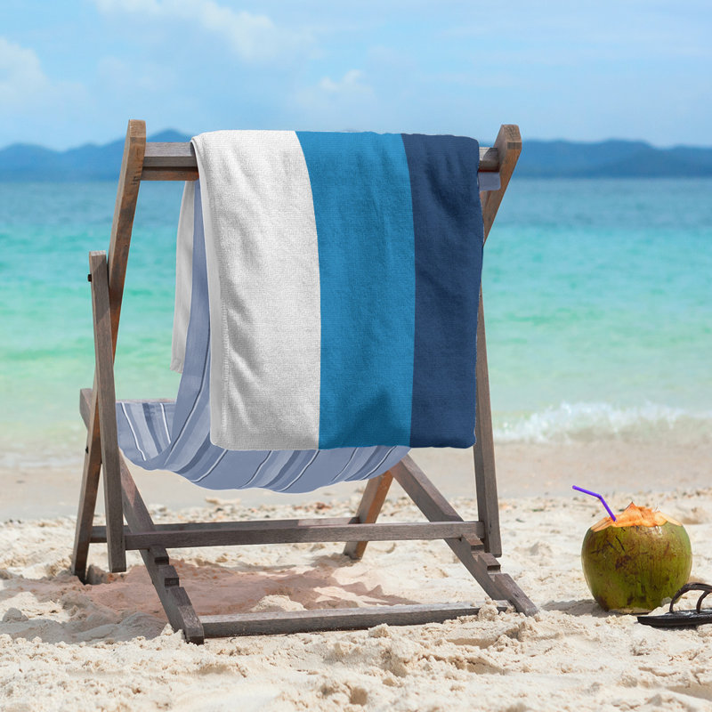 Cotton Blend Beach Towel, Blue