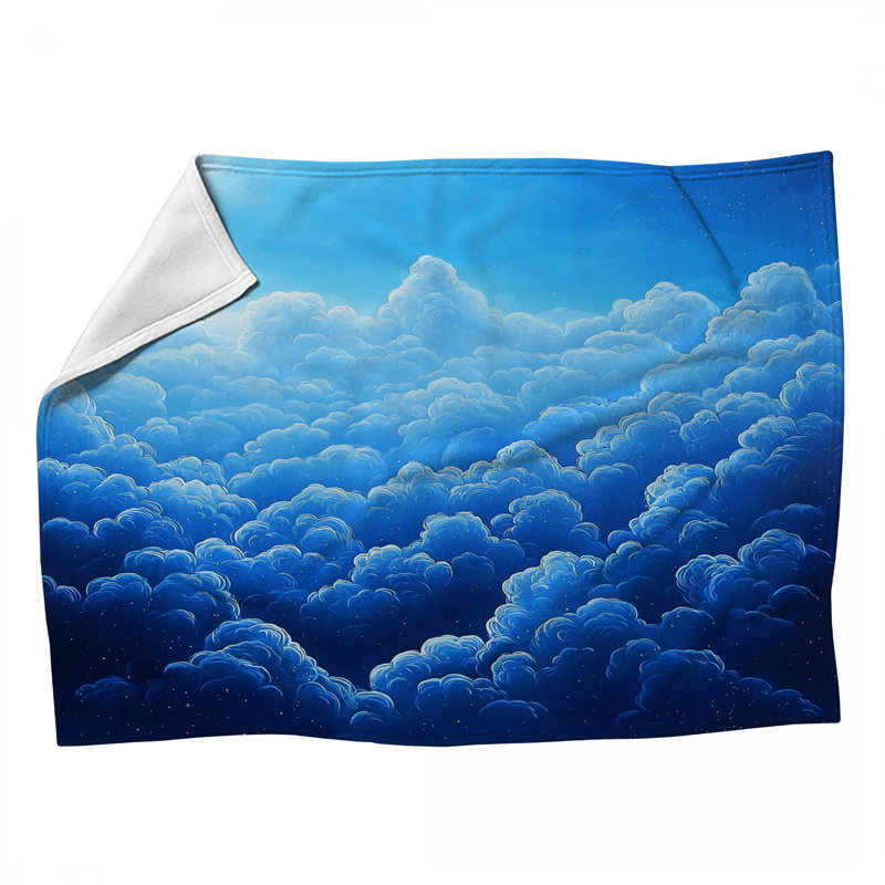 Jeté polaire Cloudscape - Jetés ciel pour canapés ou lits, L 60 po x l 80 po