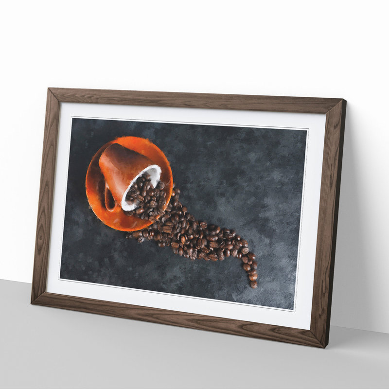 Coffee Beans Vol.2 - Picture Frame Graphic Art, Walnut Framed, 36cm H x 48cm W x 2cm D