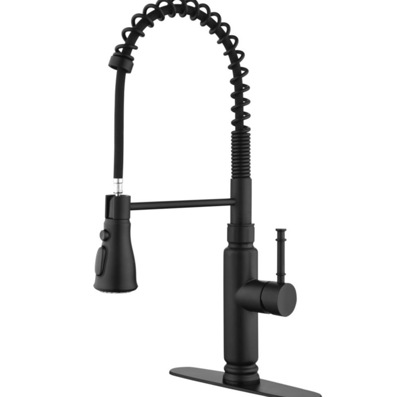 Robinet de cuisine tactile avec douchette extractible, Noir mat