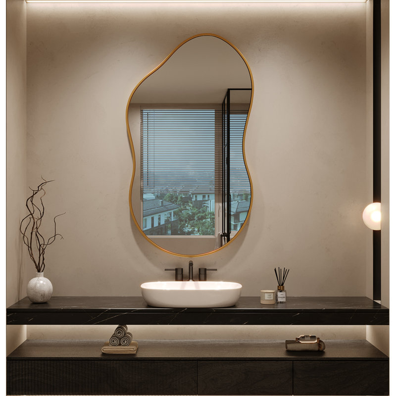 Irregular Unique Shaped Wall Mirror, Asymmetrical Mirrors, Cloud Mirror, Wavy Mirror, Morden Wavy Wall Mirror For Entryway Living Room Bedroom Bathroom
