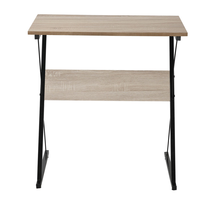 Tony Metal and Black Wood Top Desk, Beige