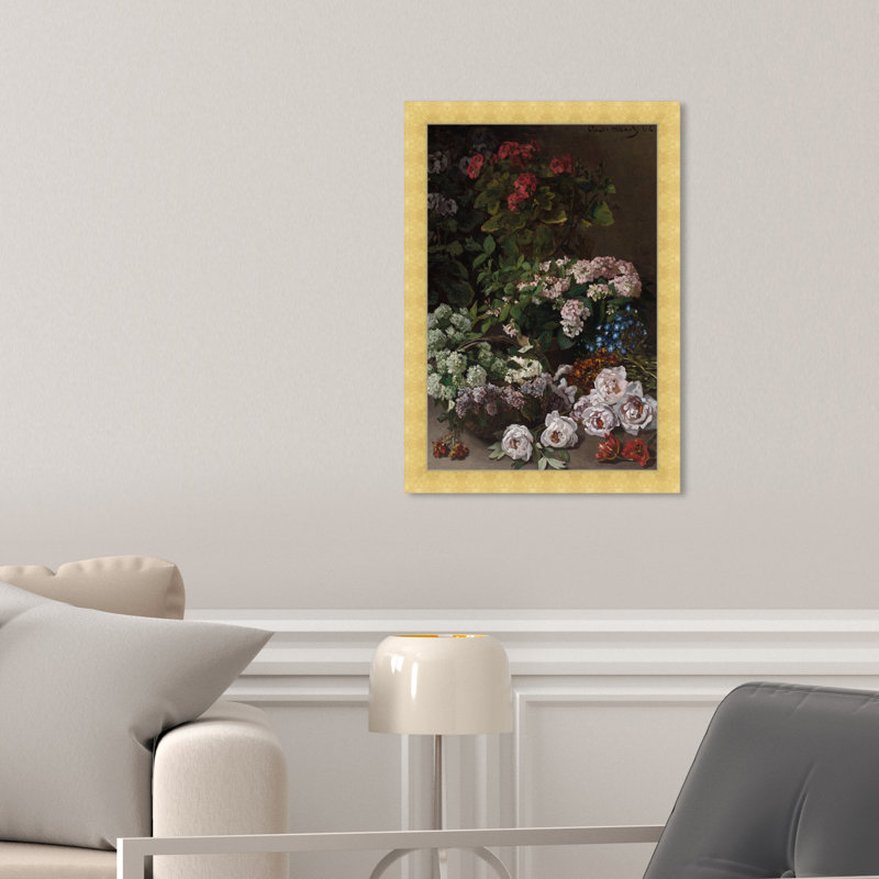 Classic Floral Bouquet by  - Picture Frame Print, H 17 po x l 12 po, Or