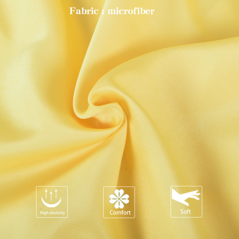  Ensemble de 2 taies d'oreiller en microfibre / polyester pour chambre d'amis, Taies d'oreiller pour grand lit, Jaune