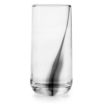 Libbey Ascent Black Ribbon Cooler Glasses, 16 ounce, Set of 8