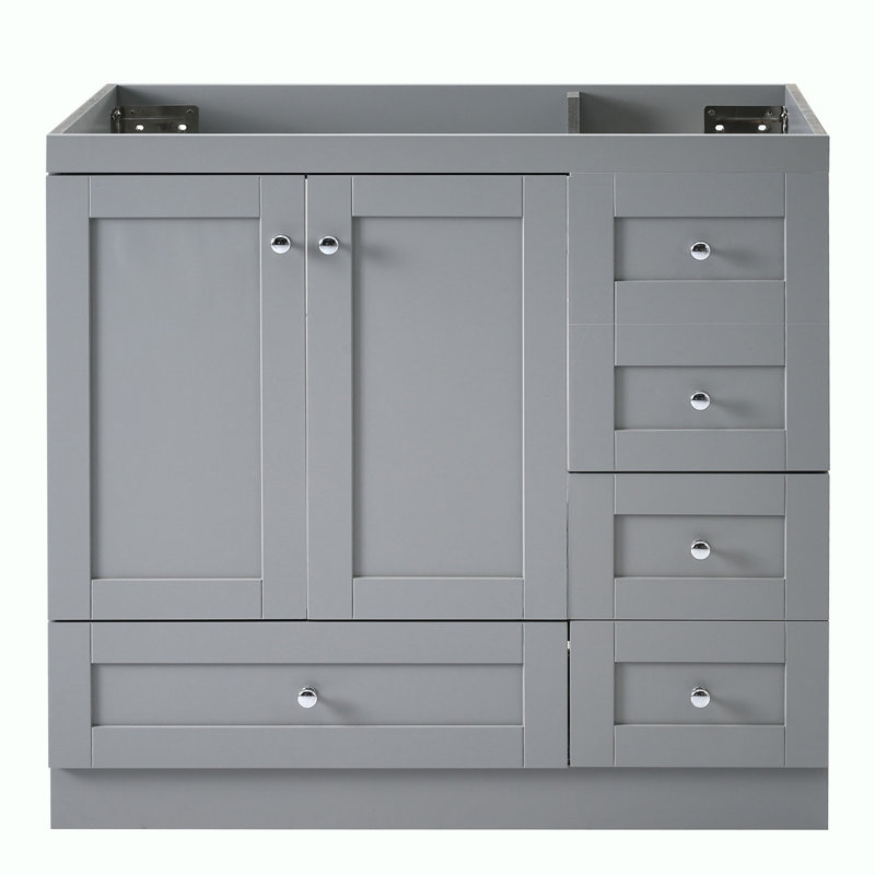 Meuble-lavabo de salle de bain sans lavabo, Gris