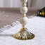 Porte-bougie perlé en bois rétro pour chandelles, décoration de table d'inspiration française pour les mariages et les dîners