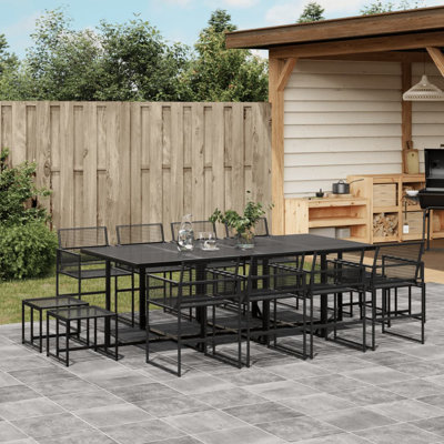 Natiyah 12 - Person Wicker Patio Dining Set with Rectangular Table