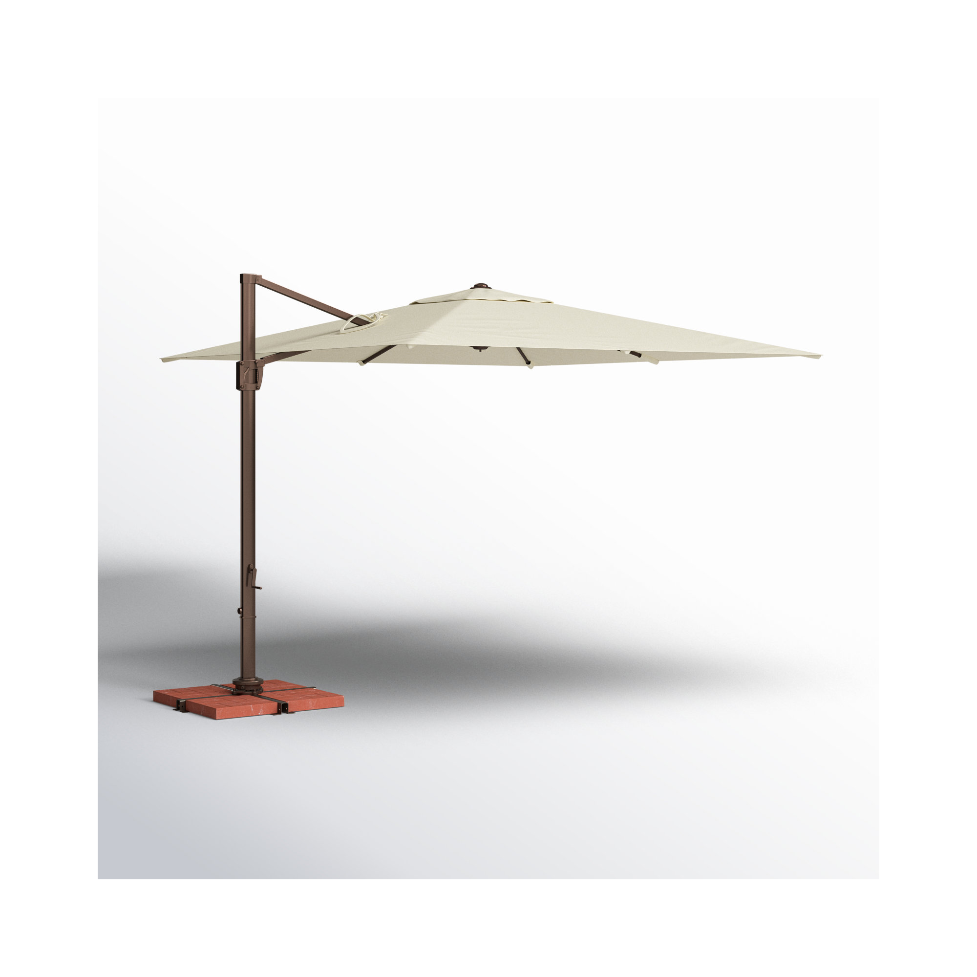 Darel 120'' Cantilever Outdoor Umbrella, Antique Beige Sunbrella® Canvas, Bronze