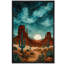 «Starry Desert Canyon Cactus Landscape Southwest Night Sky», reproduction d'art sur toile encadrée dans la chambre principale-132225522-132225525