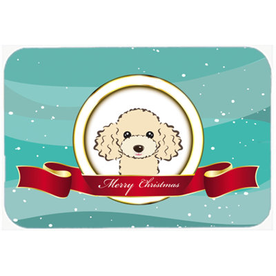 Planche à découper en verre Poodle Merry Christmas