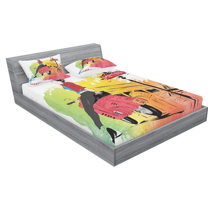 Microfiber Sheet Set, Queen Sheet Set with Fitted Sheet